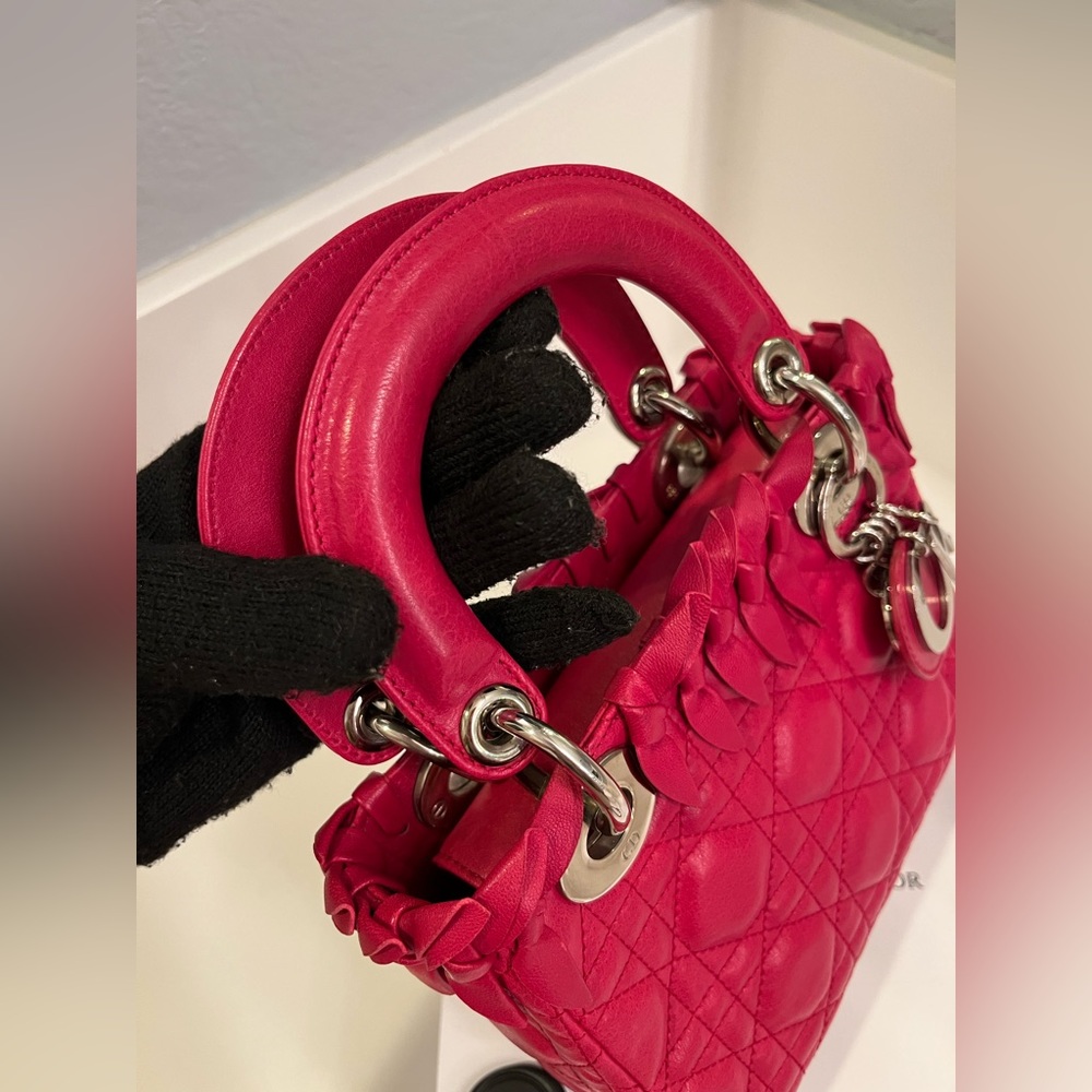 🎀Christian Dior Lady Dior Bag Bow Cannage Quilt Lambskin LIMITED EDITION - Picture 16 of 17